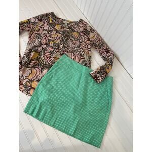 LOFT Ann Taylor Floral Long Sleeve Pullover Blouse & Mini Skirt Bundle Size 6